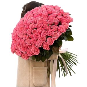 buchet 101 trandafiri roz-Pink obsession