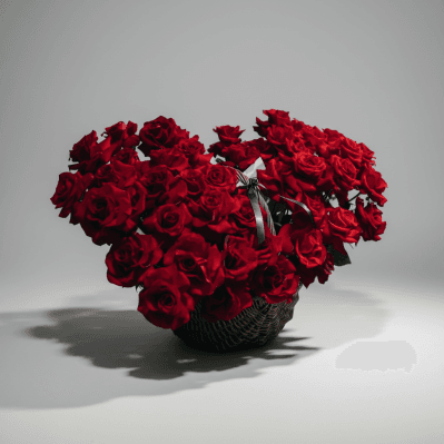 Trandafiri naturali rosii in cos