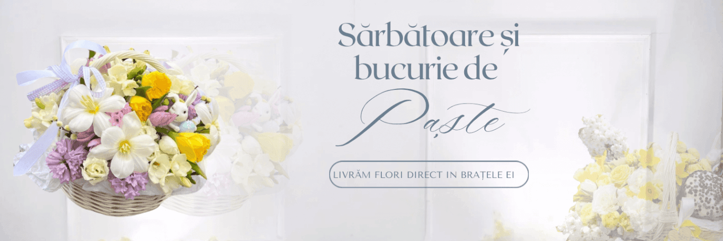 Flori aranjament floral paste sarbatoare si bucurie de paste
