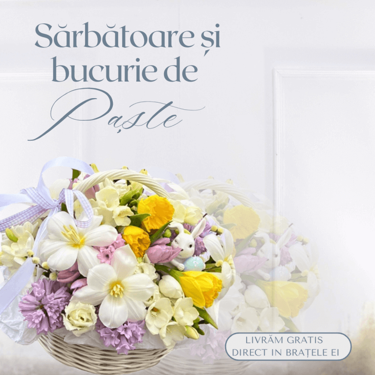 Flori aranjament floral paste sarbatoare si bucurie de paste