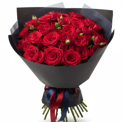 Buchet de trandafiri Roșii-Eleganță Absolută
