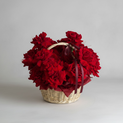 Coş cu trandafiri roșii