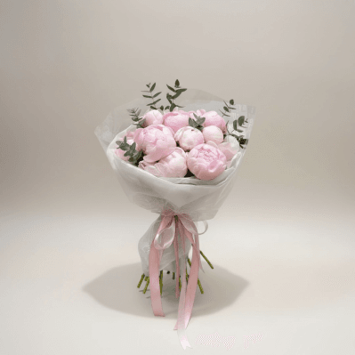Buchet Bujori Roz și Albi „Cloud of Peonies”