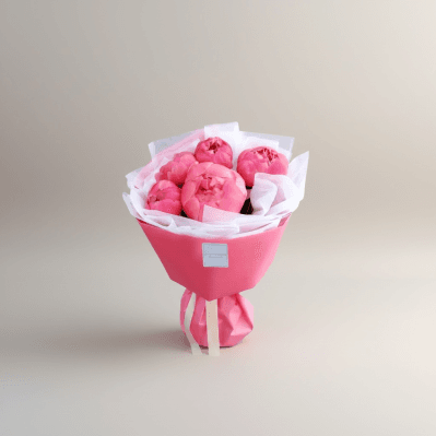 Buchet Luxury Bujori Roz „Royal Peony Bloom”